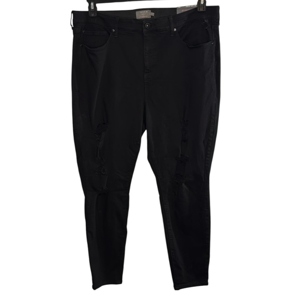 torrid Denim - Torrid Jeans Black Skinny High‎ Rise Distressed Stretch in Size 20  NWT